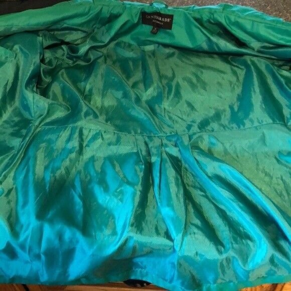 Centigrade Outerwear Coat Green Big Ruched Collar has Belt Button Coat XL - Picture 8 of 10